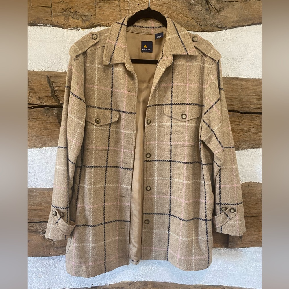 Women’s Lizsport 90’s Plain Coat Tan Pink M/L